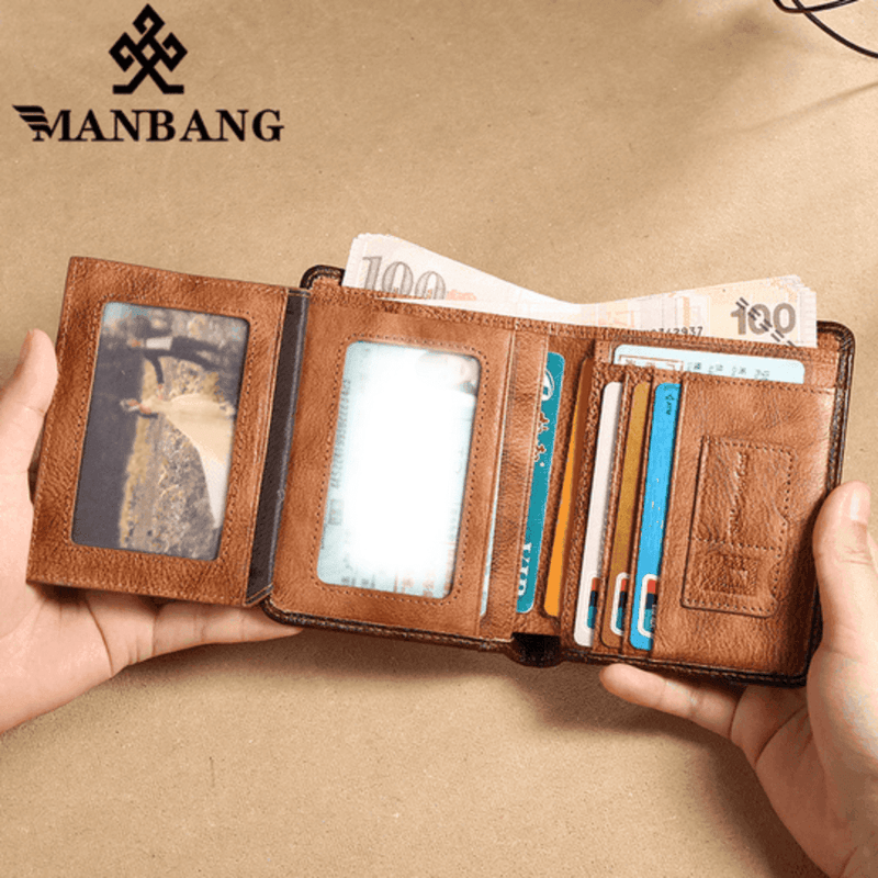 Carteira de Couro ManBang™ com Sistema Antifurto RFID (Últimas Unidades)