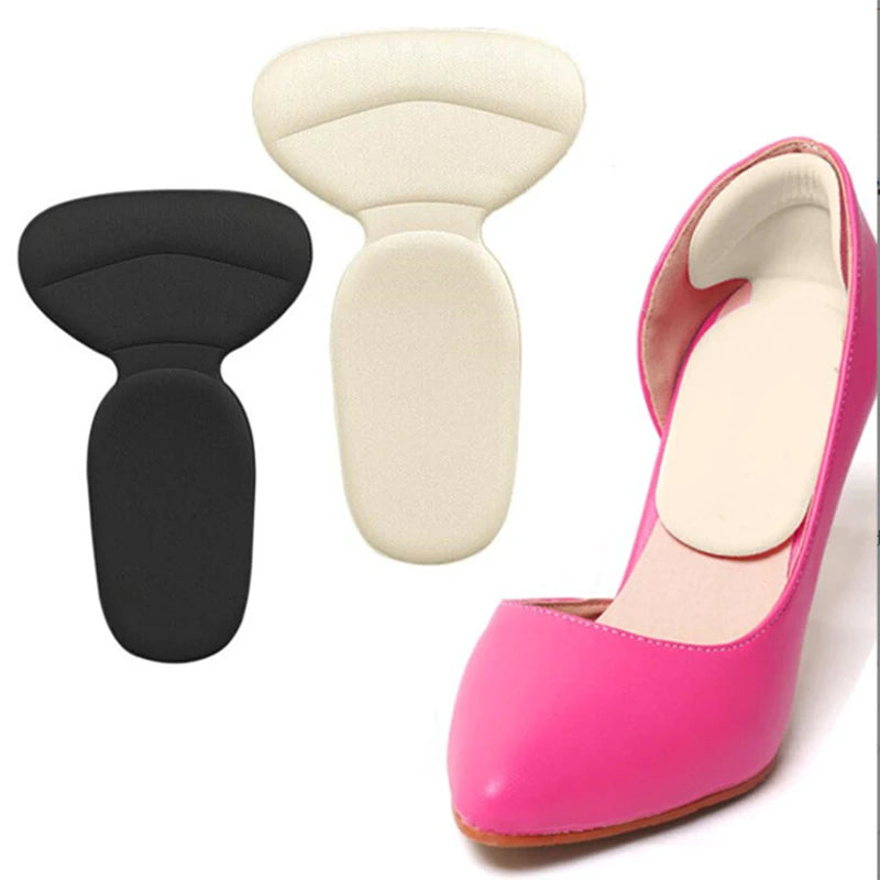 T Shape Sponge Heel Stickers Shoe Cushion Heel Protector for Shoes High Heels Inserts Heel Pads Shoe Adjuster Women Half Insoles
